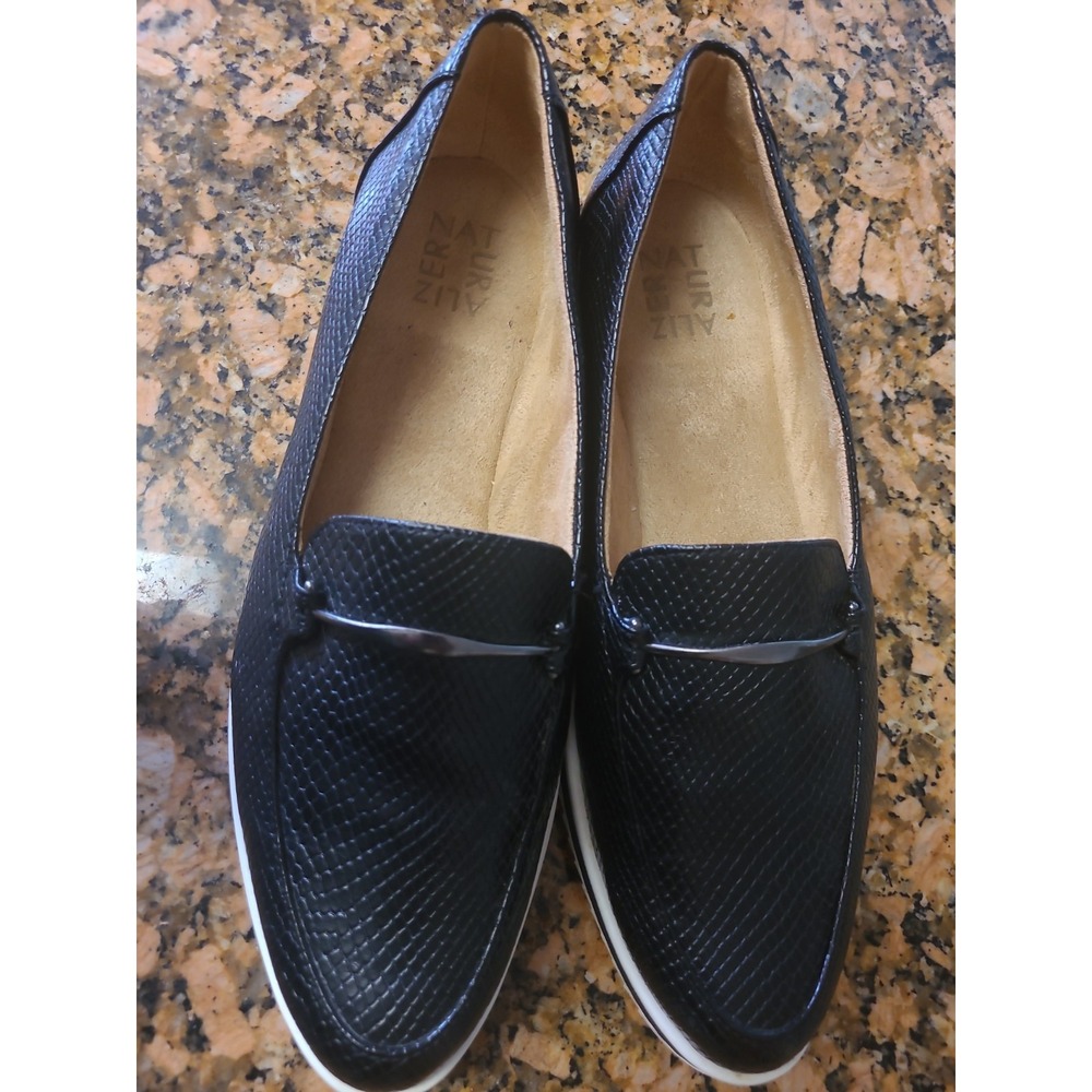 GUC Naturalizer Black Python Print Slip On Loafer Womens Size US 11 M UK 8